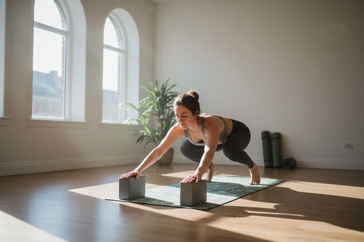 Person using Yoga Blocks