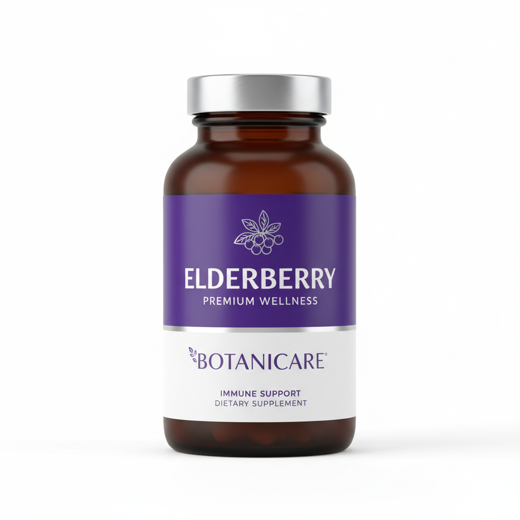 Elderberry supplement bottle