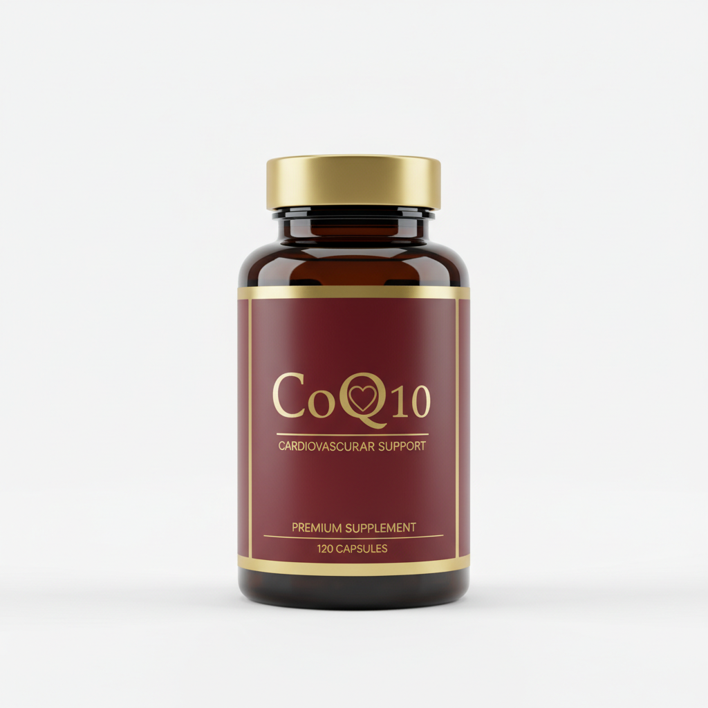 CoQ10 supplement bottle